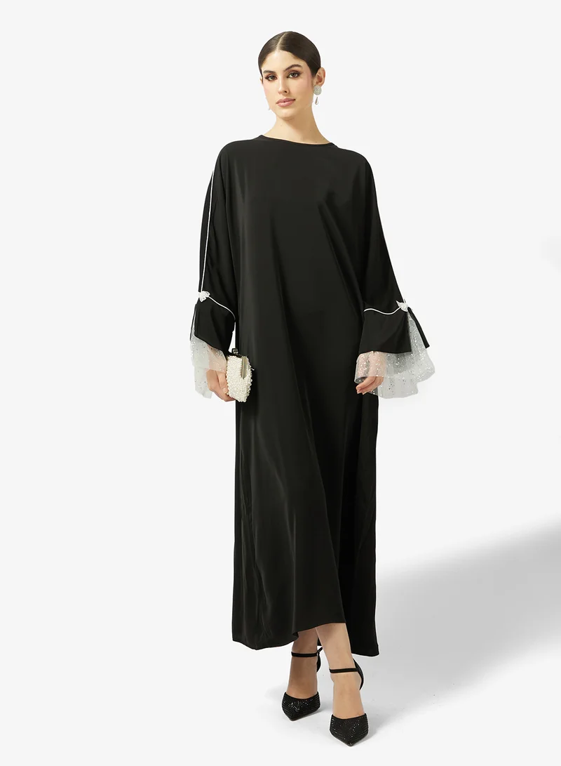 Khizana  Abaya With Ruffle Sleeves for Women | Best Price UAE